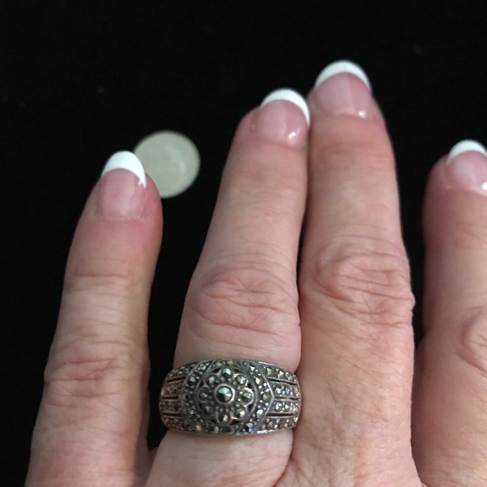 Sterling Silver and Marcasite Ring